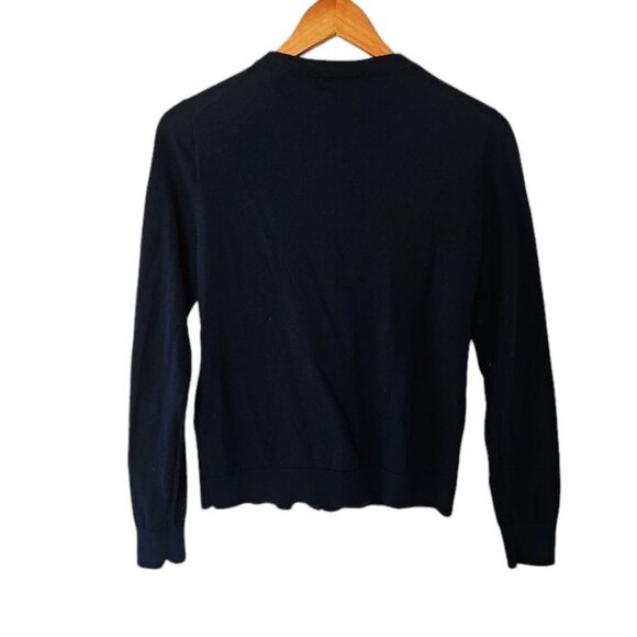 Karen Kane Black Wrap Top L Large Kinit Rayon Blend Blouse - Picture 5 of 12